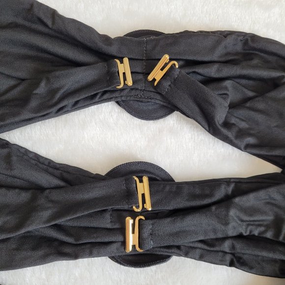 La Reveche Swim | Vesna One piece Black with Cut Outs and Rosebuds - Picture 8 of 10